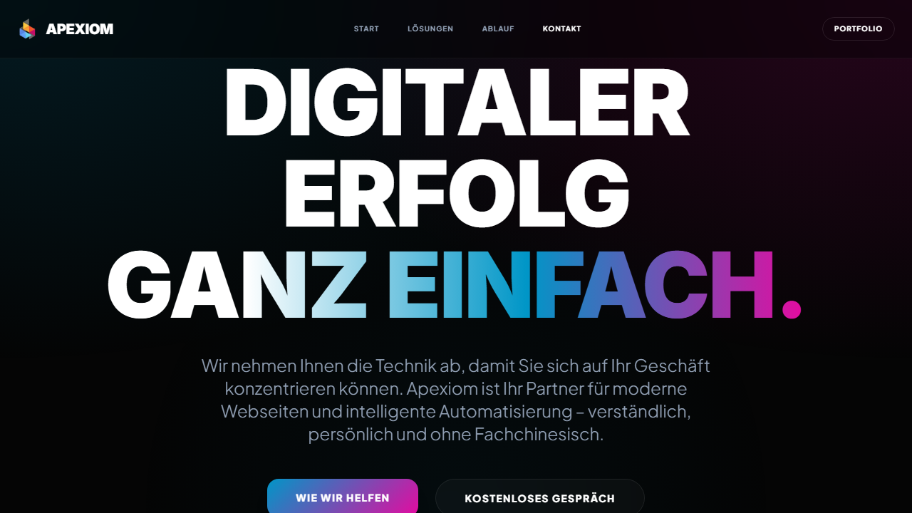 Projektansicht von Apexiom Business