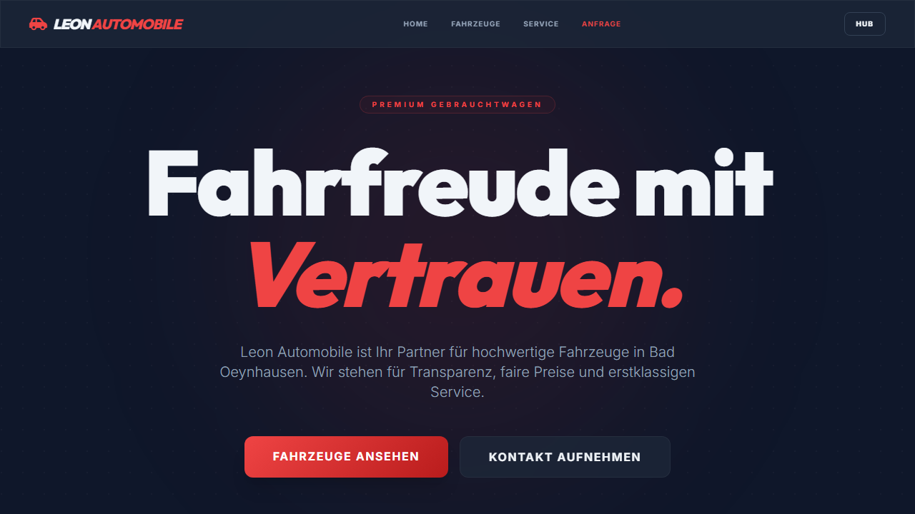 Projektansicht von Leon Automobile